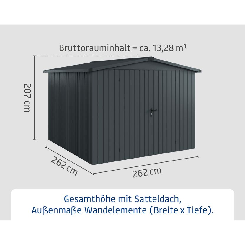 Gerätehaus 'Euroline ESD10 Trend-Sk' anthrazitgrau 285 x 277 x 207 cm, Doppeltür