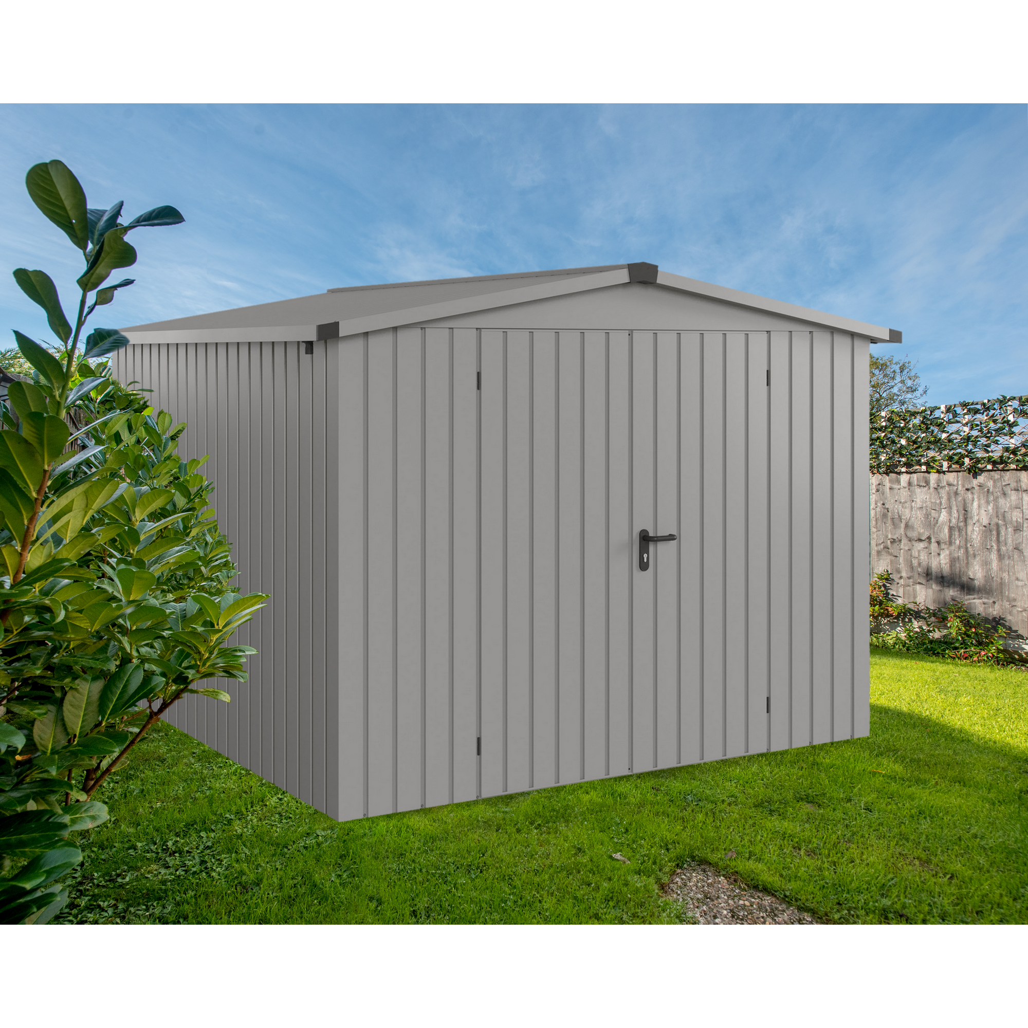 Gerätehaus 'Euroline ESD10 Trend-Sk' graualuminium 285 x 277 x 207 cm, Doppeltür