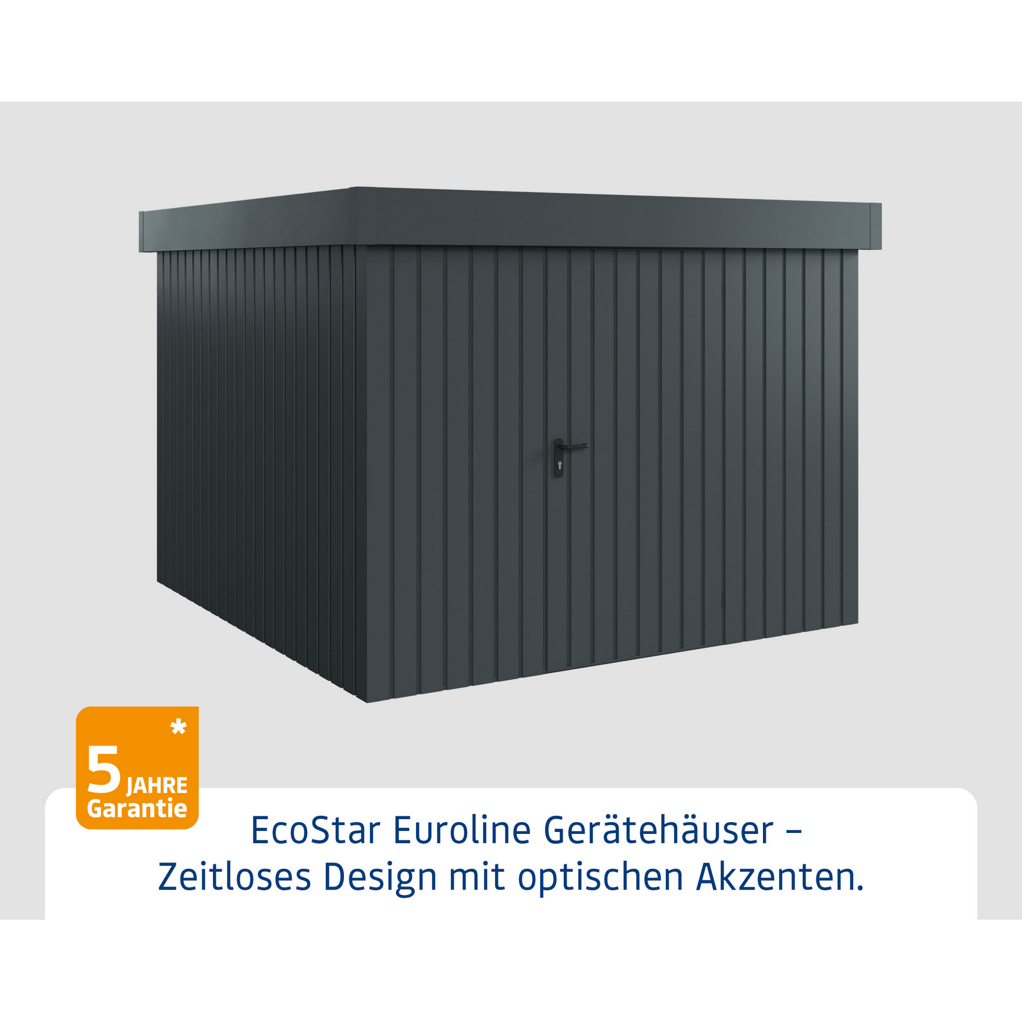 Gerätehaus 'Euroline EFD10 Trend-Sk' anthrazitgrau 277 x 277 x 207 cm, Einzeltür