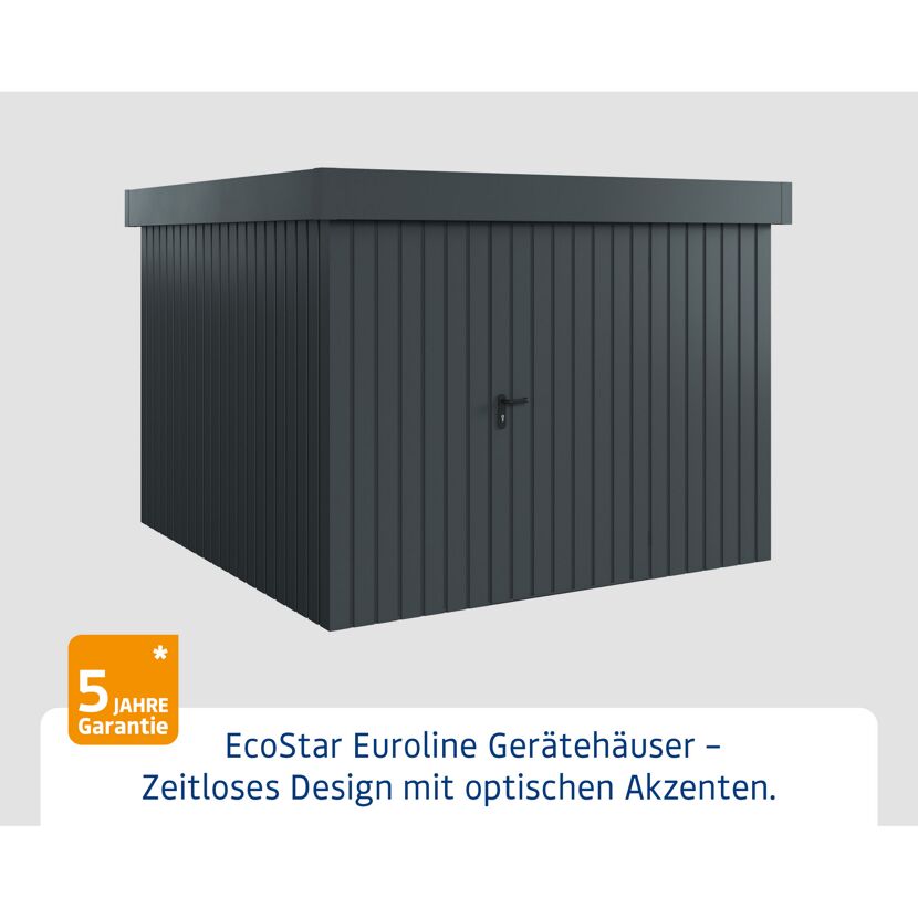 Gerätehaus 'Euroline EFD10 Trend-Sk' anthrazitgrau 277 x 277 x 207 cm, Einzeltür