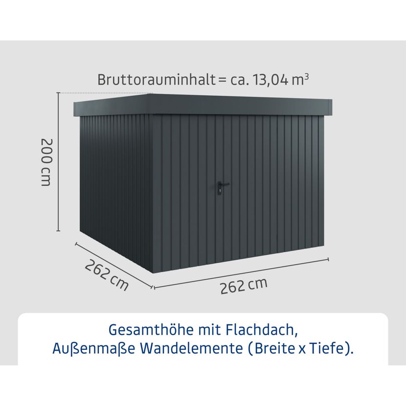 Gerätehaus 'Euroline EFD10 Trend-Sk' anthrazitgrau 277 x 277 x 207 cm, Einzeltür