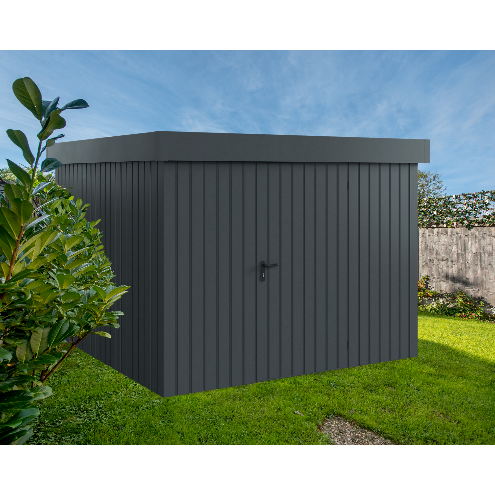 Gerätehaus 'Euroline EFD10 Trend-Sk' anthrazitgrau 277 x 277 x 207 cm, Einzeltür