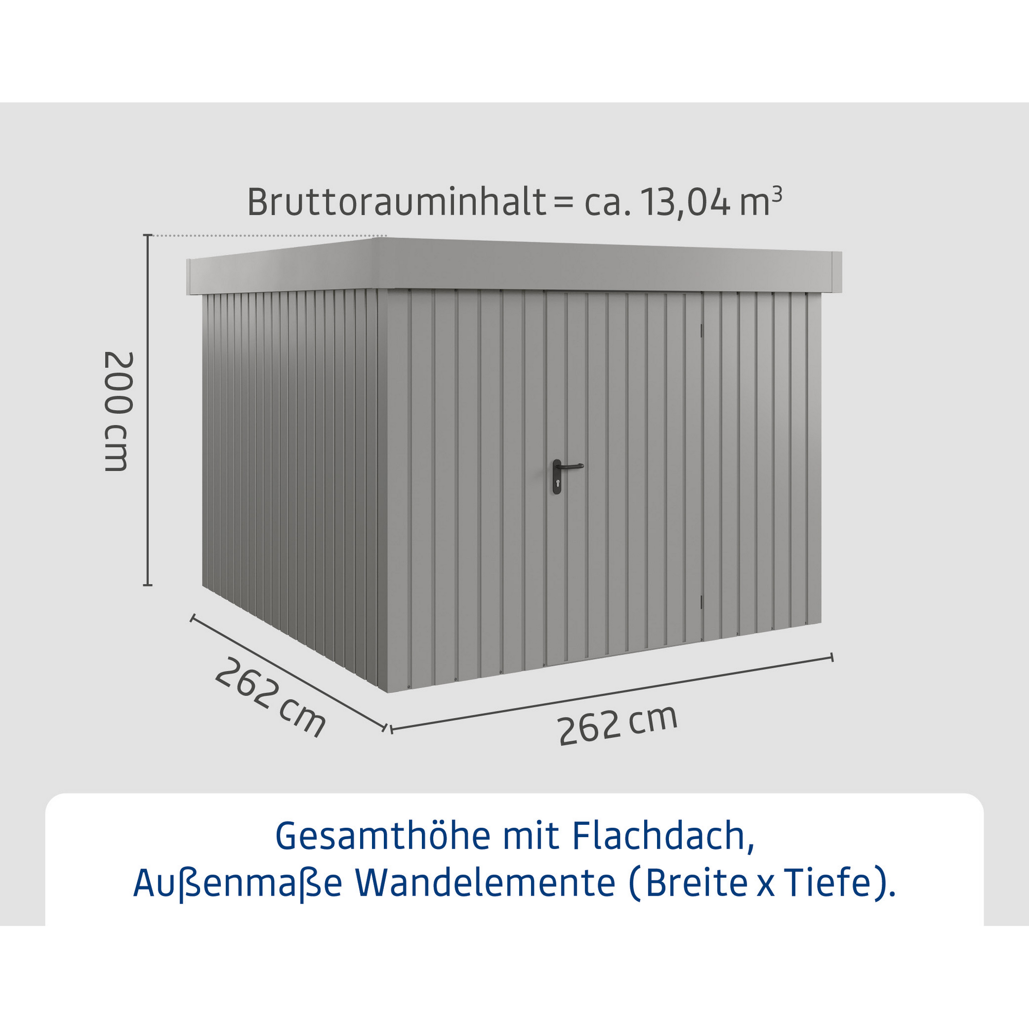 Gerätehaus 'Euroline EFD10 Trend-Sk' graualuminium 277 x 277 x 207 cm, Einzeltür