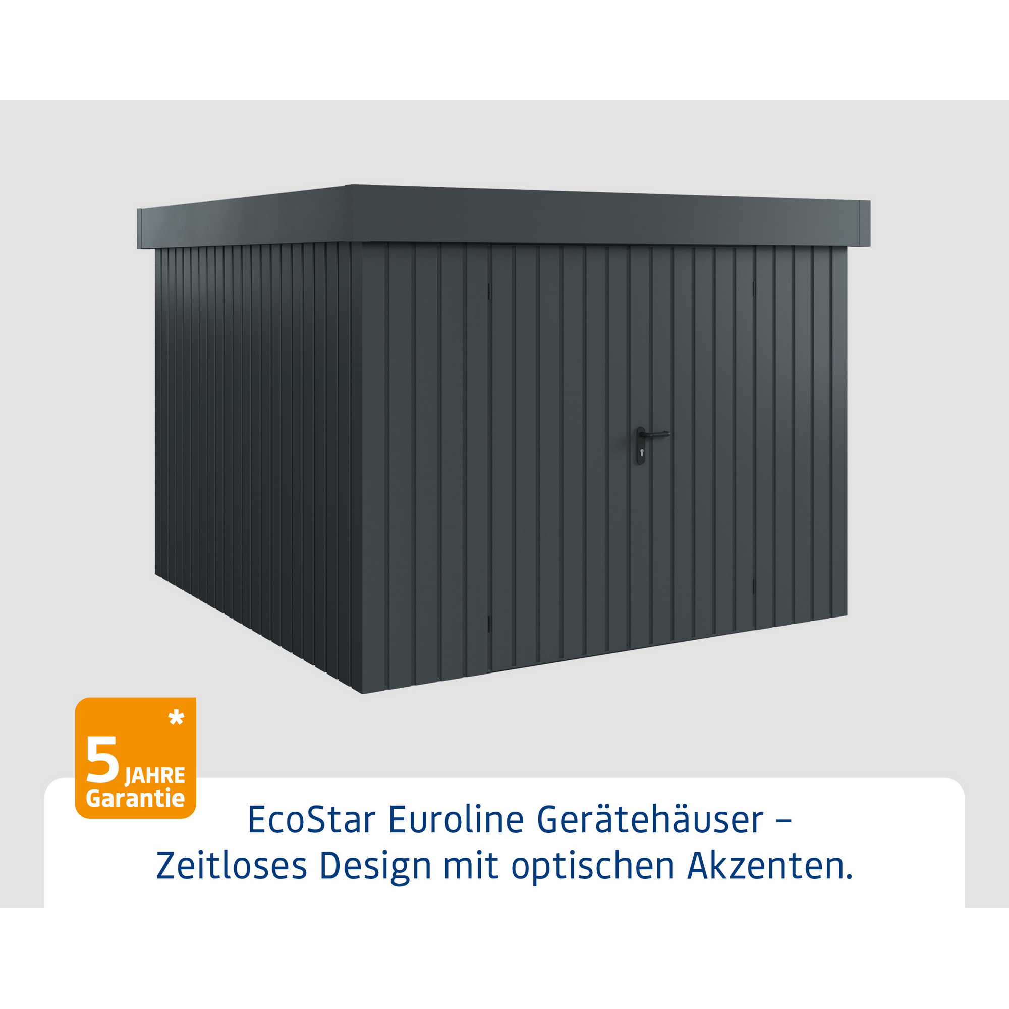 Gerätehaus 'Euroline EFD10 Trend-Sk' anthrazitgrau 277 x 277 x 207 cm, Doppeltür