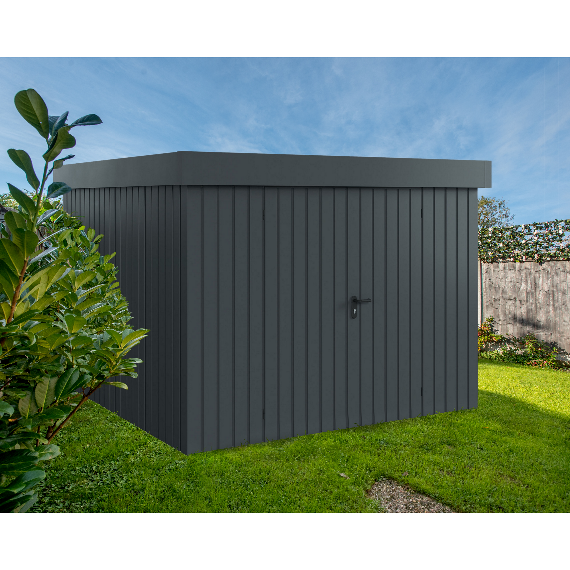 Gerätehaus 'Euroline EFD10 Trend-Sk' anthrazitgrau 277 x 277 x 207 cm, Doppeltür