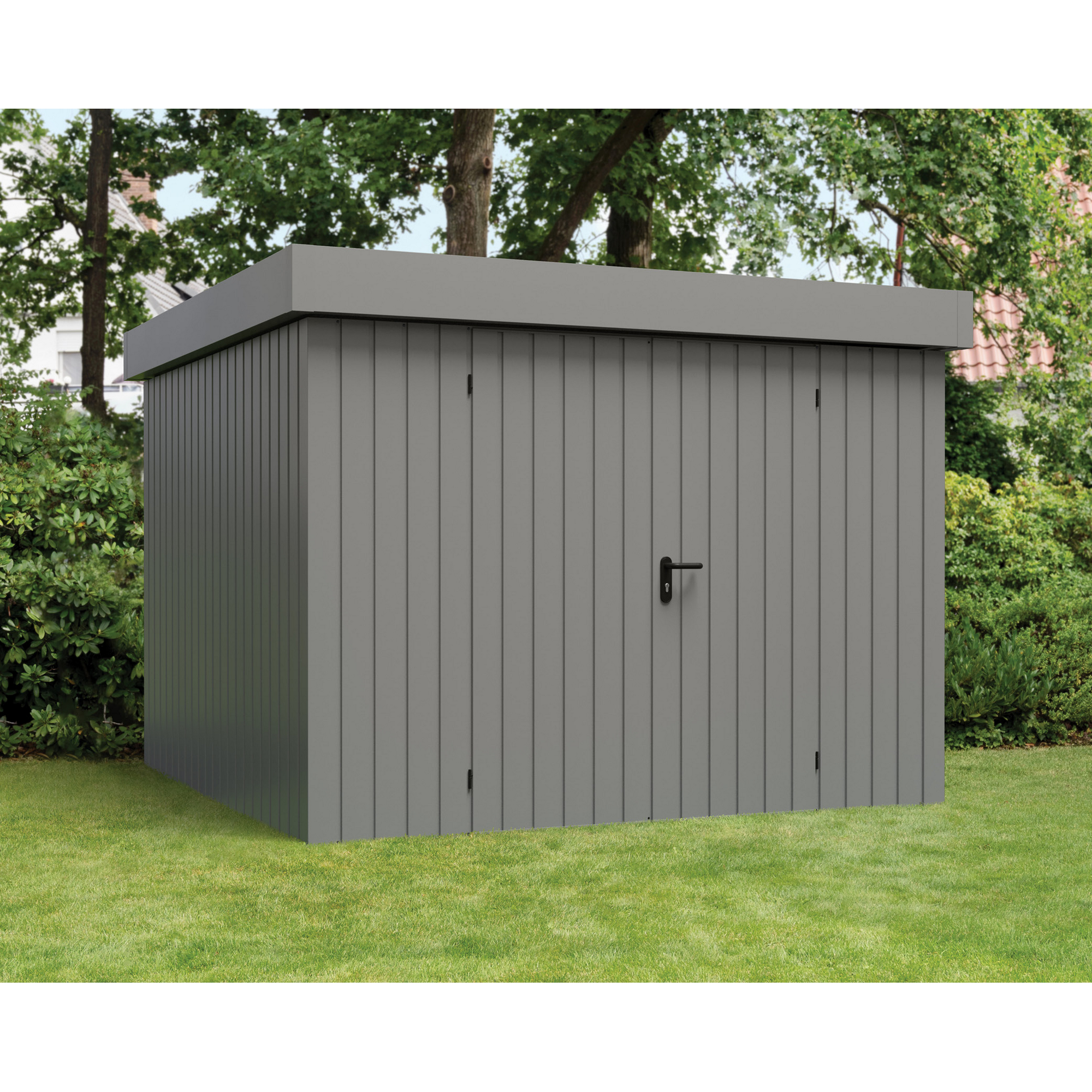 Gerätehaus 'Euroline EFD10 Trend-Sk' graualuminium 277 x 277 x 207 cm, Doppeltür