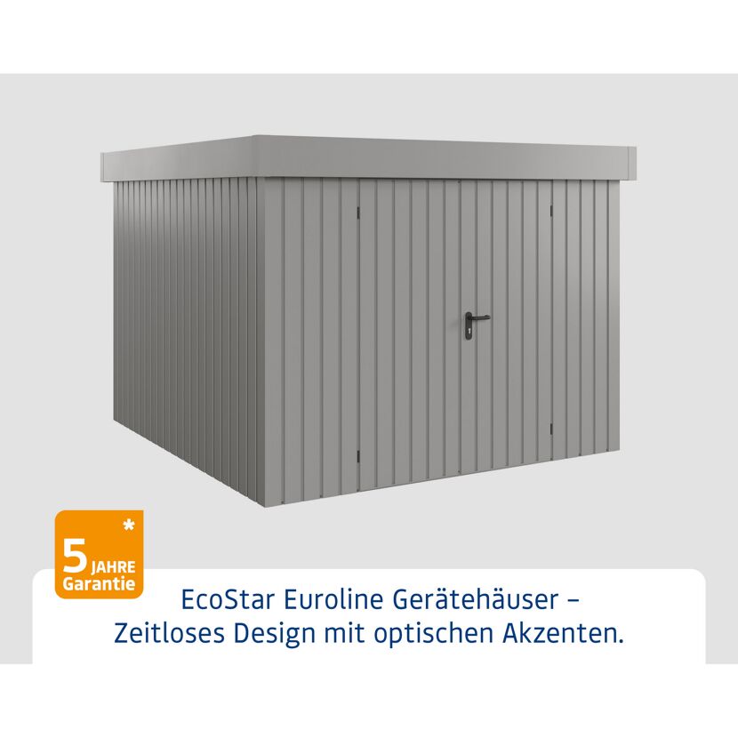 Gerätehaus 'Euroline EFD10 Trend-Sk' graualuminium 277 x 277 x 207 cm, Doppeltür