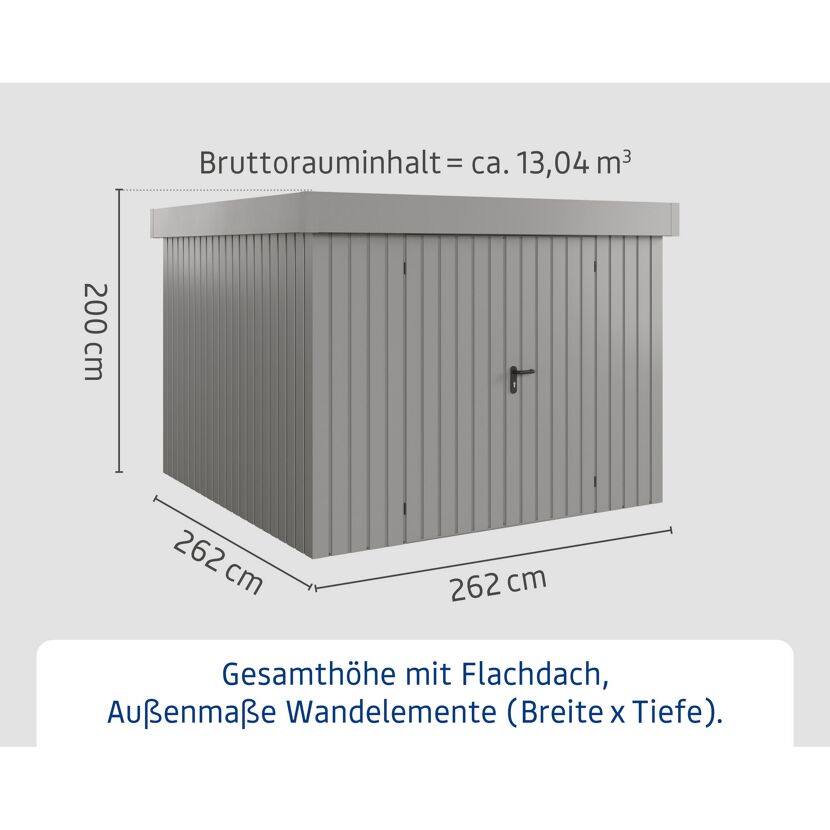 Gerätehaus 'Euroline EFD10 Trend-Sk' graualuminium 277 x 277 x 207 cm, Doppeltür