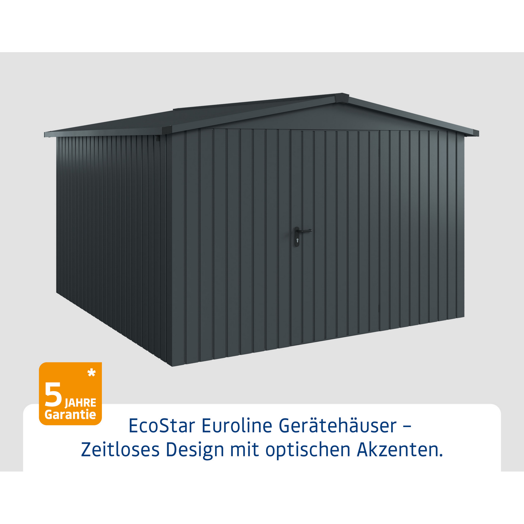 Gerätehaus 'Euroline ESD14 Trend-Sk' anthrazitgrau 333 x 325 x 211 cm, Einzeltür