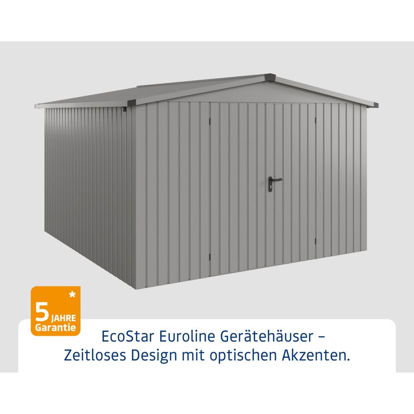 Gerätehaus 'Euroline ESD14 Trend-Sk' graualuminium 333 x 325 x 211 cm, Doppeltür