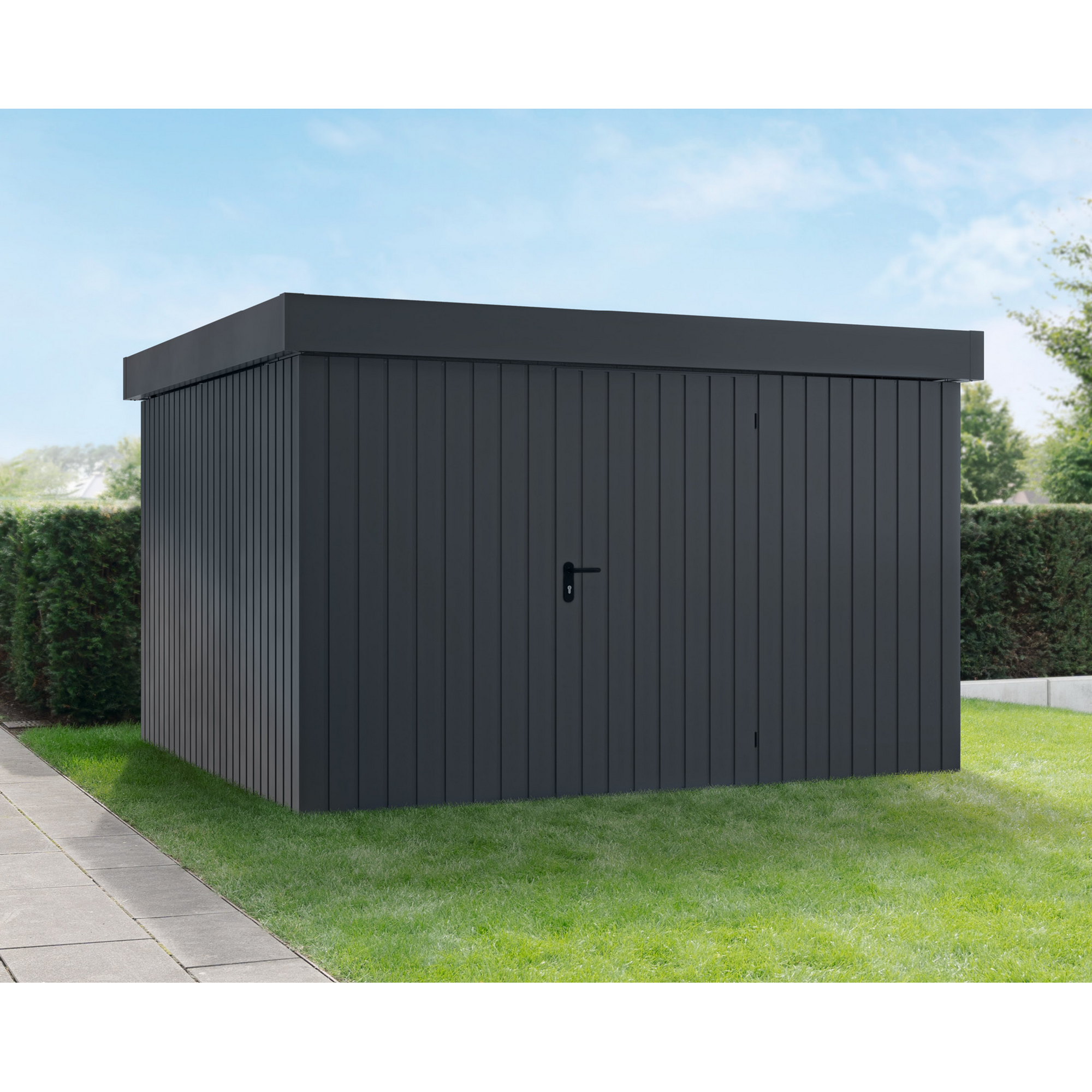 Gerätehaus 'Euroline EFD14 Trend-Sk' anthrazitgrau 325 x 325 x 211 cm, Einzeltür