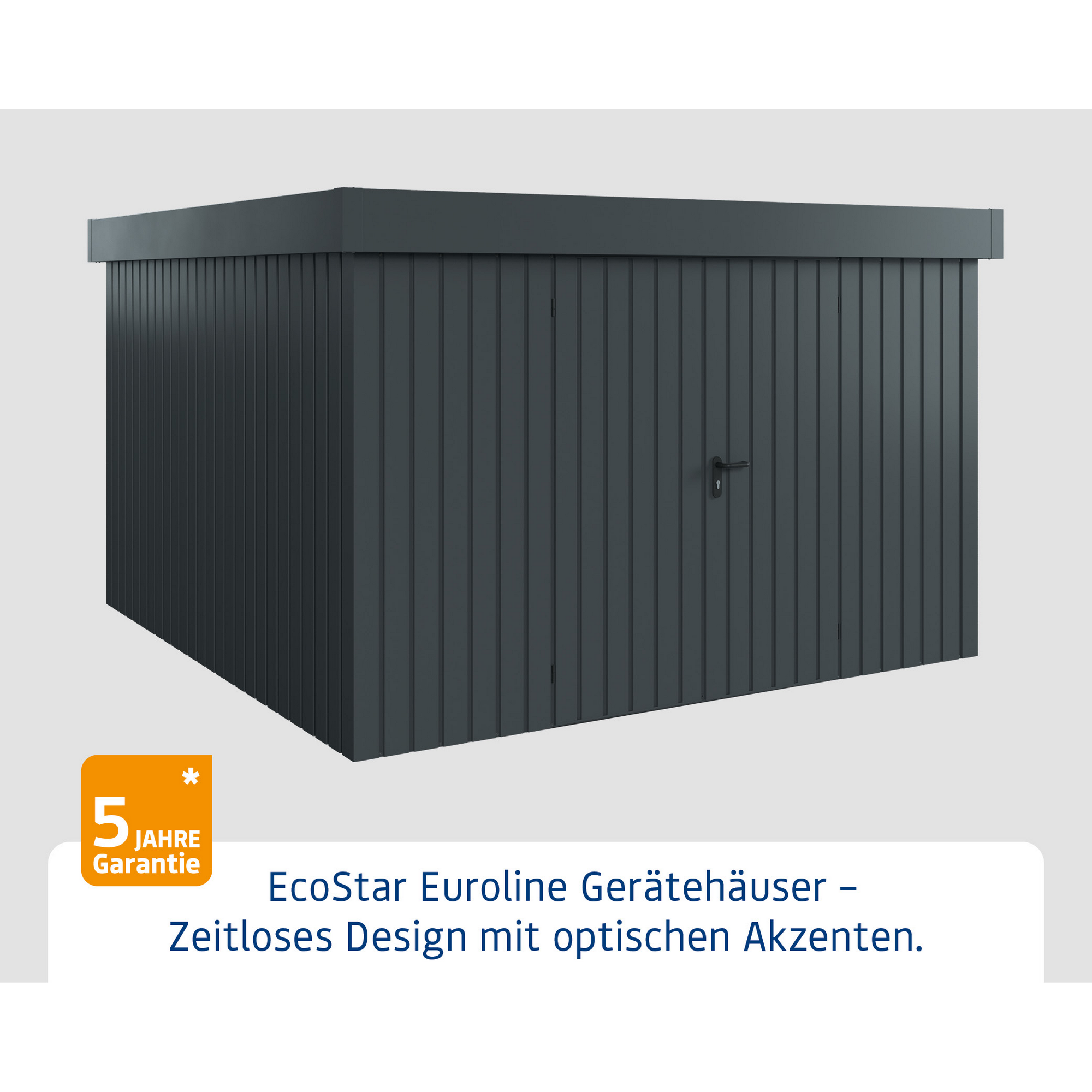 Gerätehaus 'Euroline EFD14 Trend-Sk' anthrazitgrau 325 x 325 x 211 cm, Doppeltür
