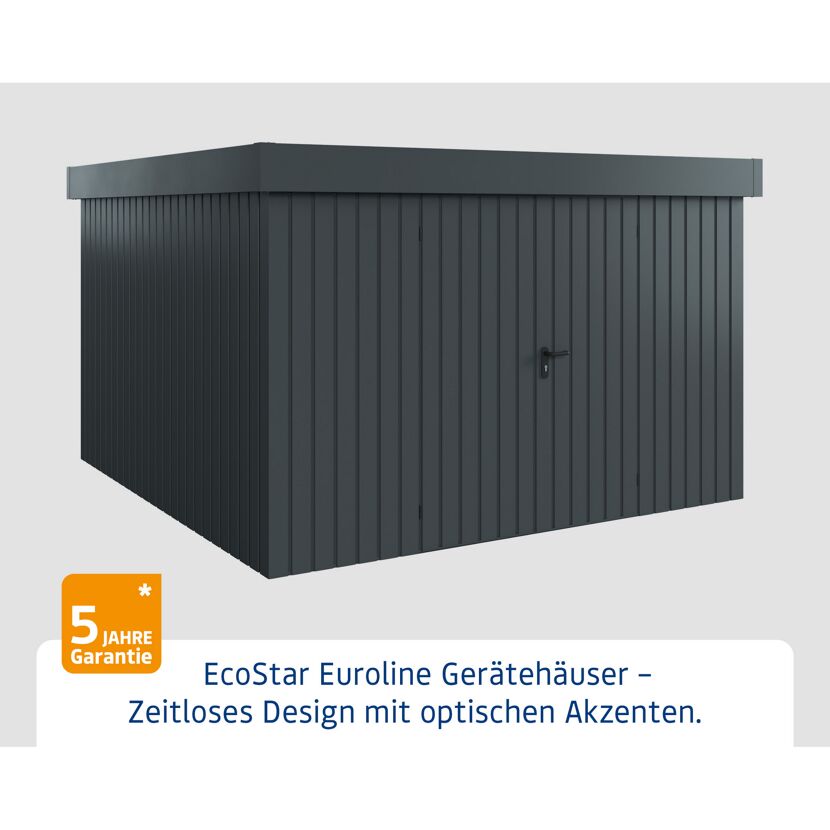 Gerätehaus 'Euroline EFD14 Trend-Sk' anthrazitgrau 325 x 325 x 211 cm, Doppeltür