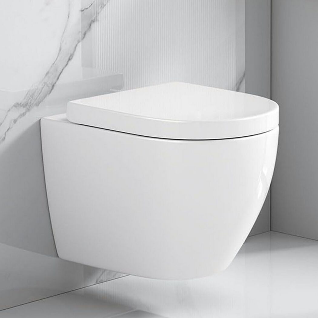 Wand-WC-Set spülrandlos 'Adonis Twister Flush' inklusive WC-Sitz weiß