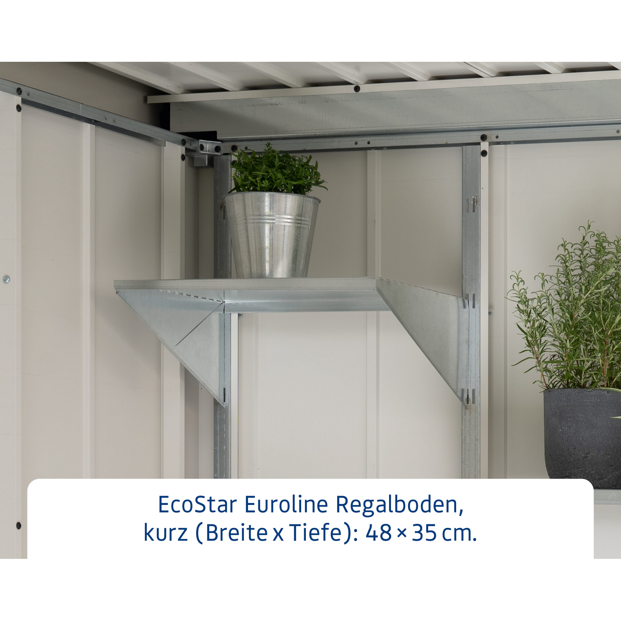 Regalboden 'Euroline 480' Stahl 88 x 37 x 8 cm, für Gerätehaus