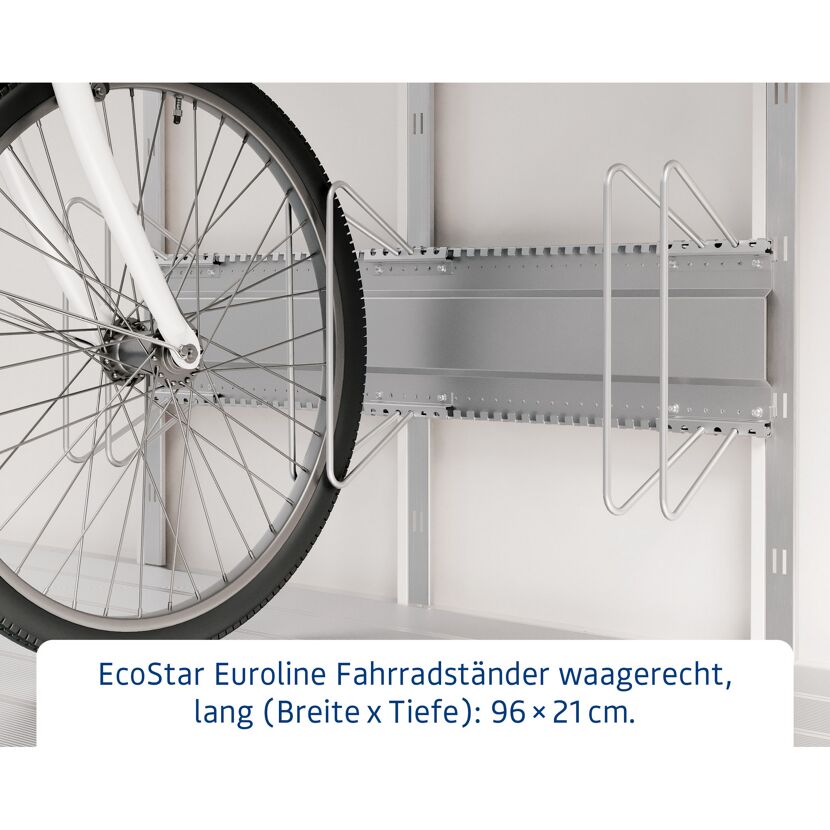 Fahrradhalter 'Euroline 960' waagerecht für Gerätehaus