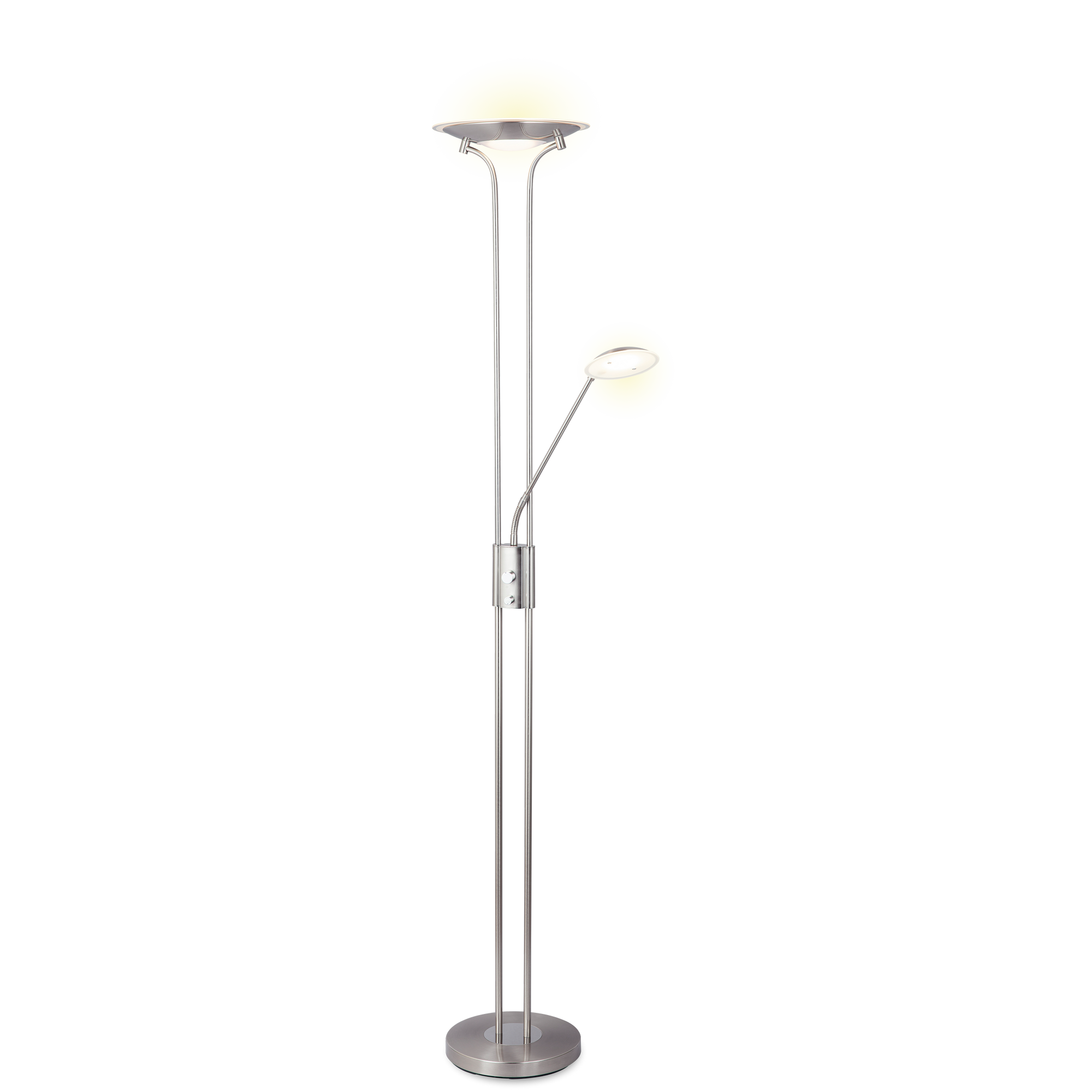 LED-Stehleuchte 'Ella' silber 2-flammig 180 cm