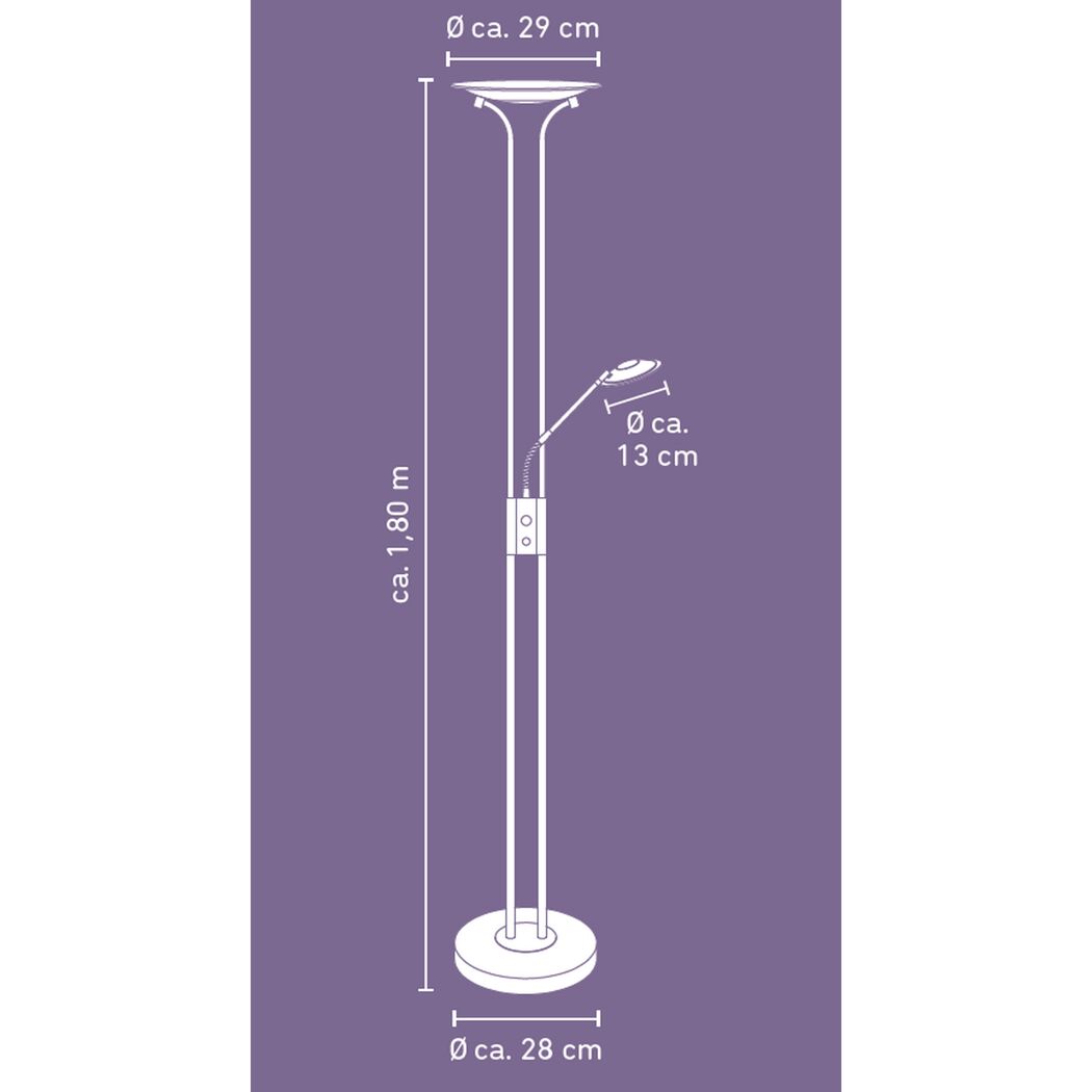 LED-Stehlampe 'Ella' dimmbar 29 W 750 lm warmweiß Ø 29 x 180 cm