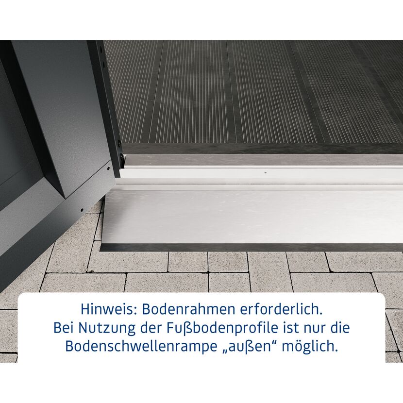 Bodenschwellenrampe 'Euroline' für Gerätehaus mit Doppeltür