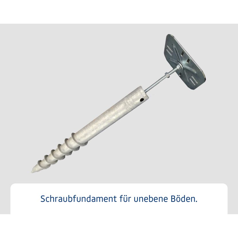 Schraubfundament für Gerätehaus 'Euroline' 13 Erdanker