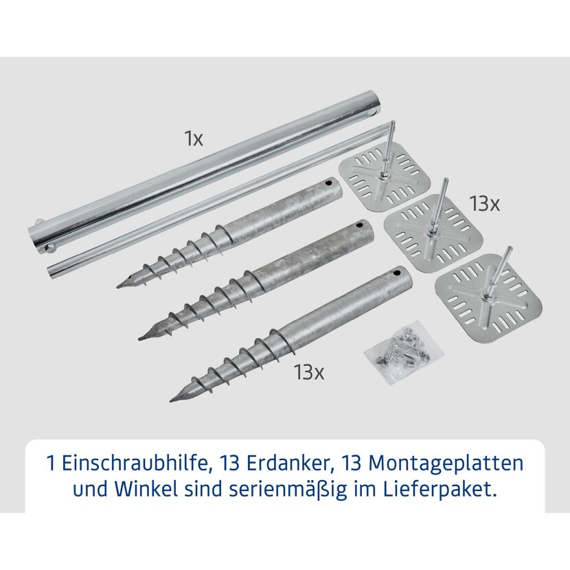 Schraubfundament für Gerätehaus 'Euroline' 13 Erdanker