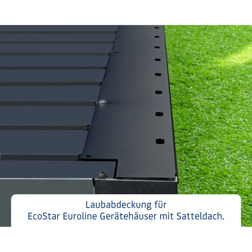 Laubabdeckung 'Euroline 9005 SD6/10/13' schwarz, für Gerätehaus mit Satteldach