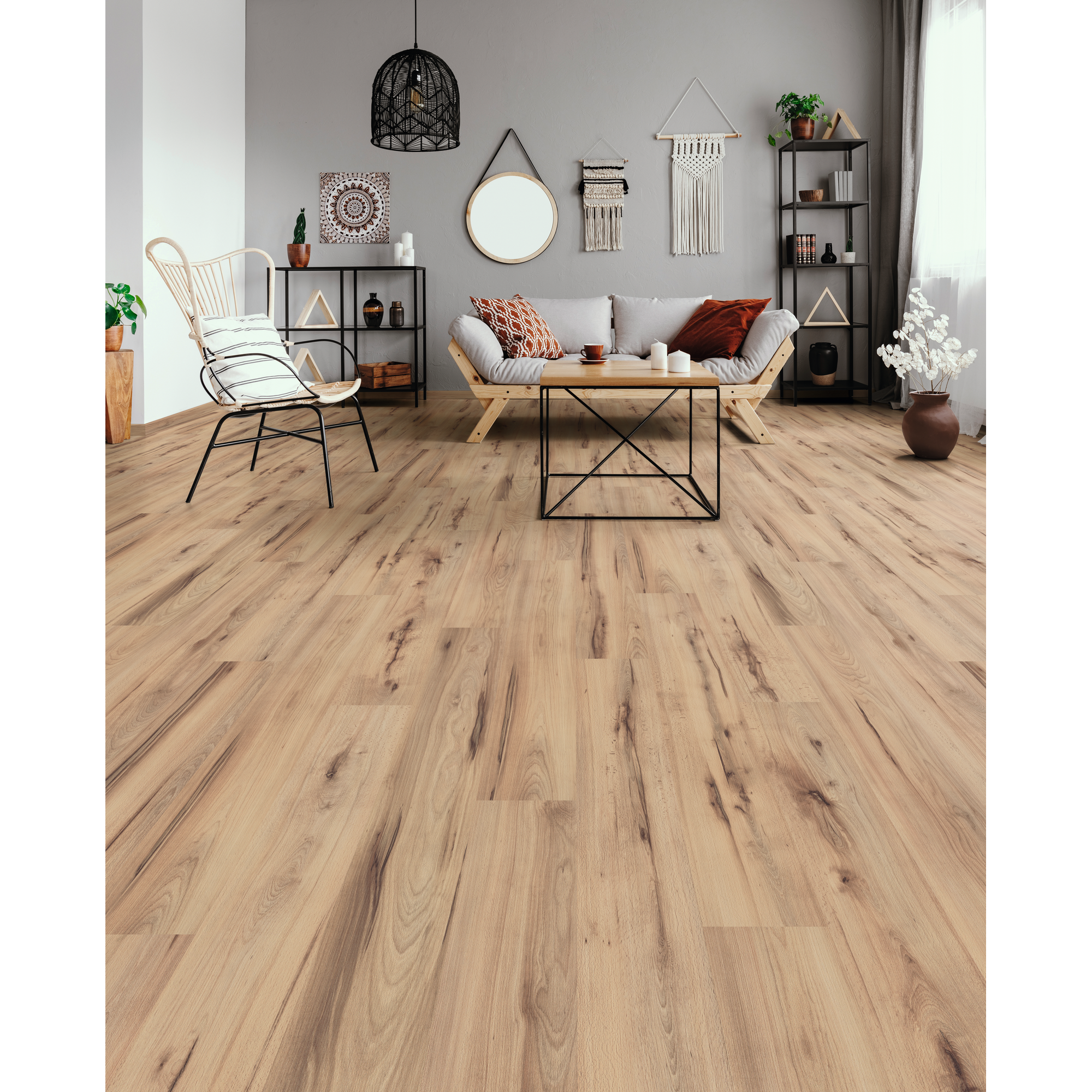 Laminat 'Hawkins Beech' buchefarben 6 mm