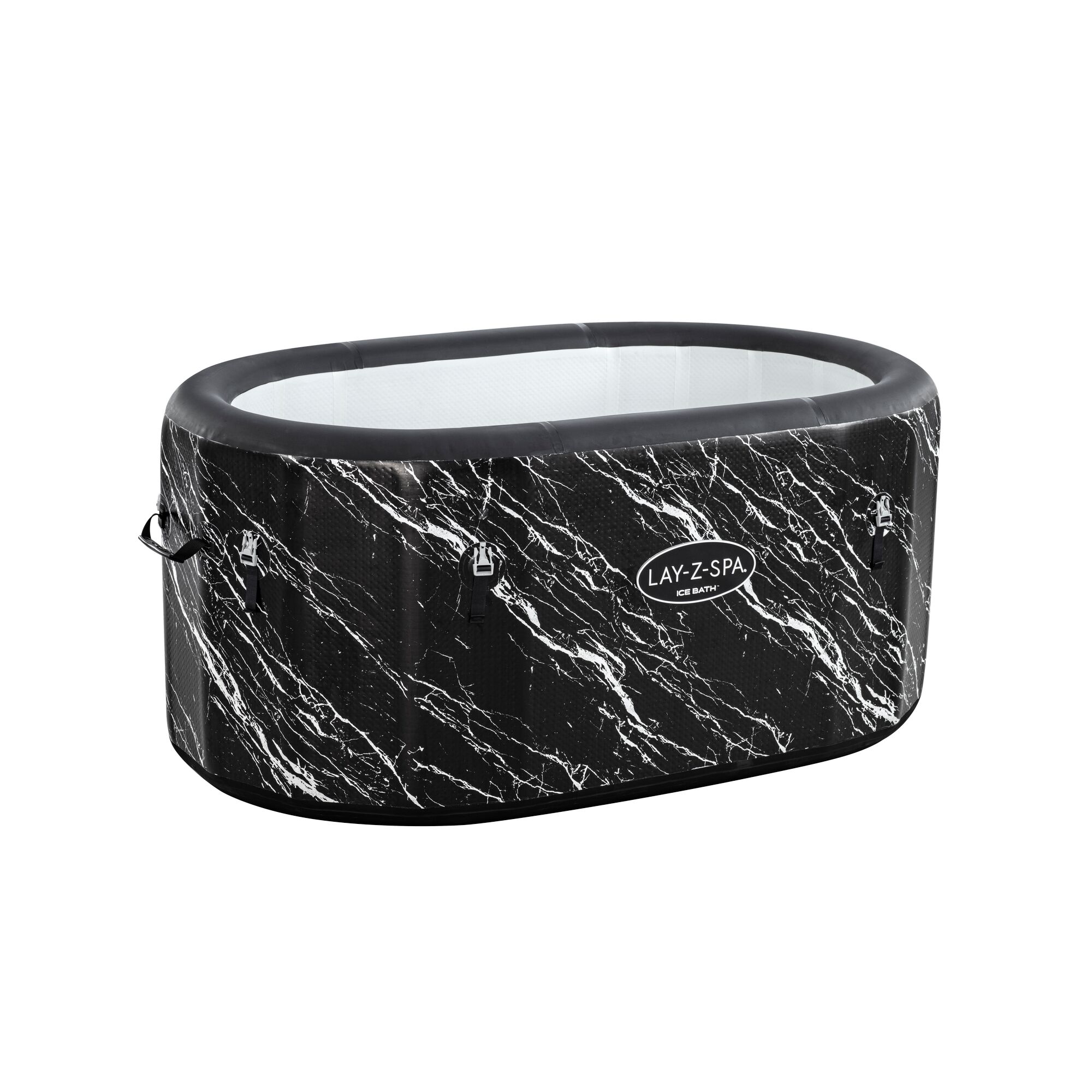 Schwarzer, aufblasbarer Whirlpool mit Marmoroptik