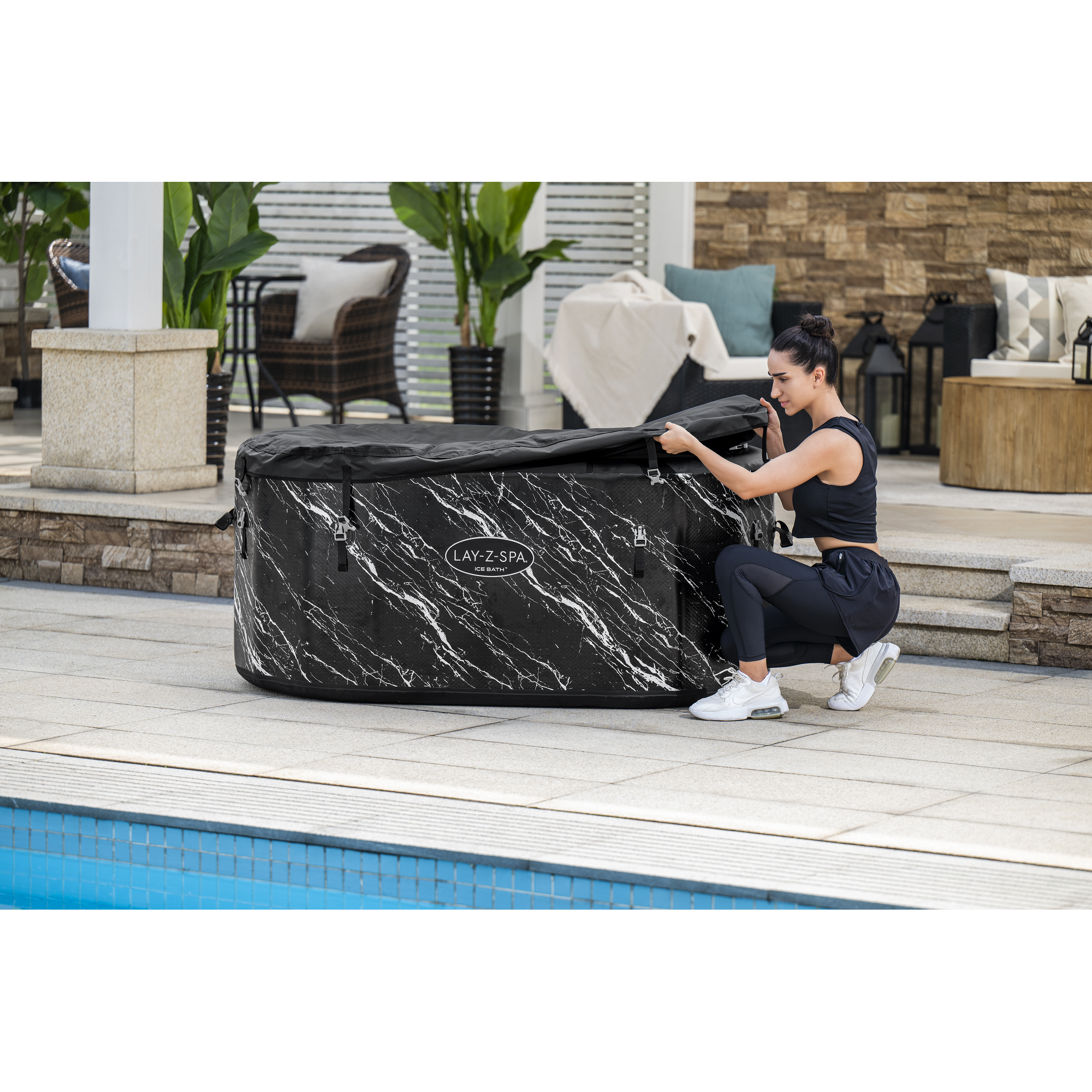 Eisbad 'LAY-Z-SPA FortiFiber  Glacial Dip' mit Filterpumpe 152 x 92 x 69 cm