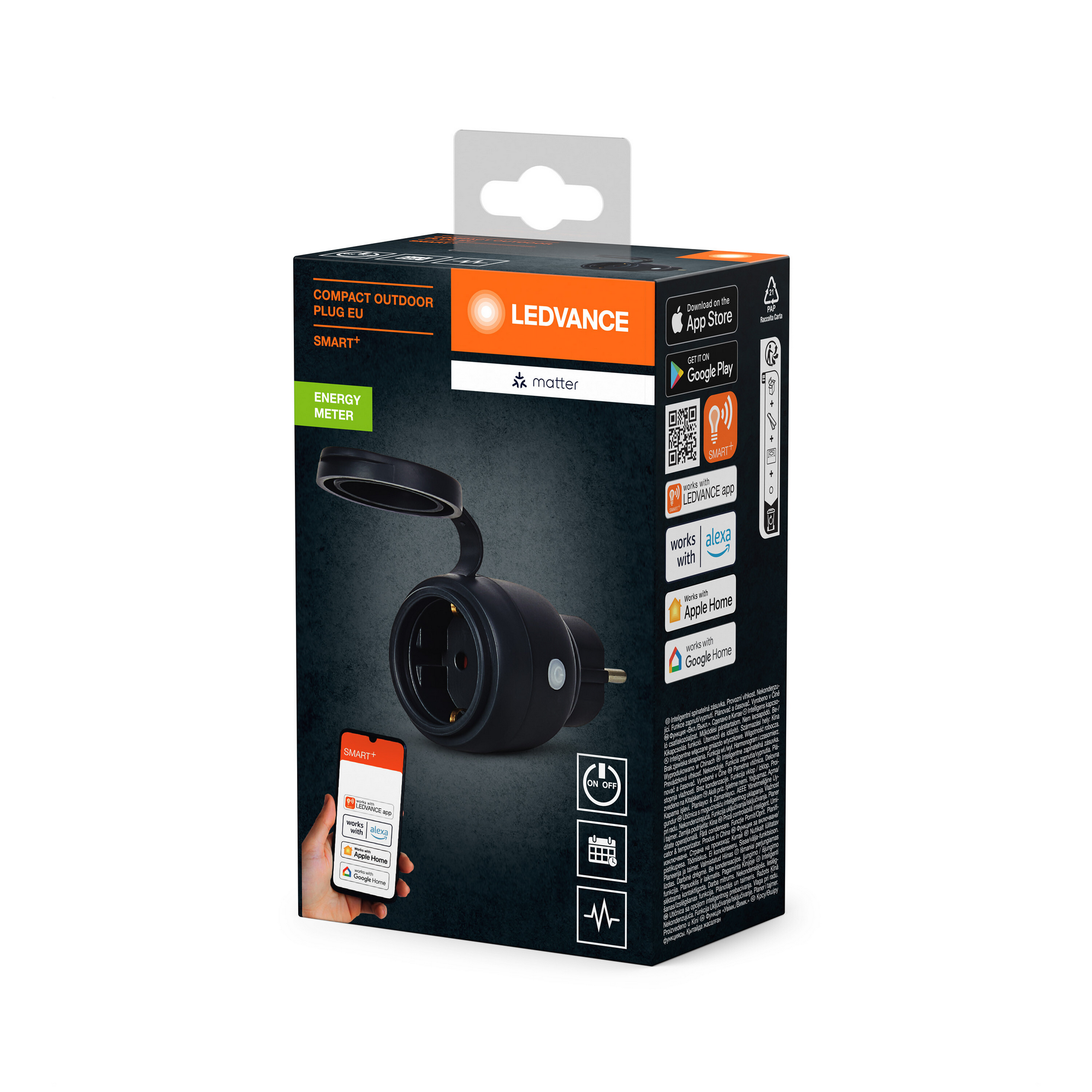 Outdoor-Steckdose 'Smart+ Matter Compact' schwarz