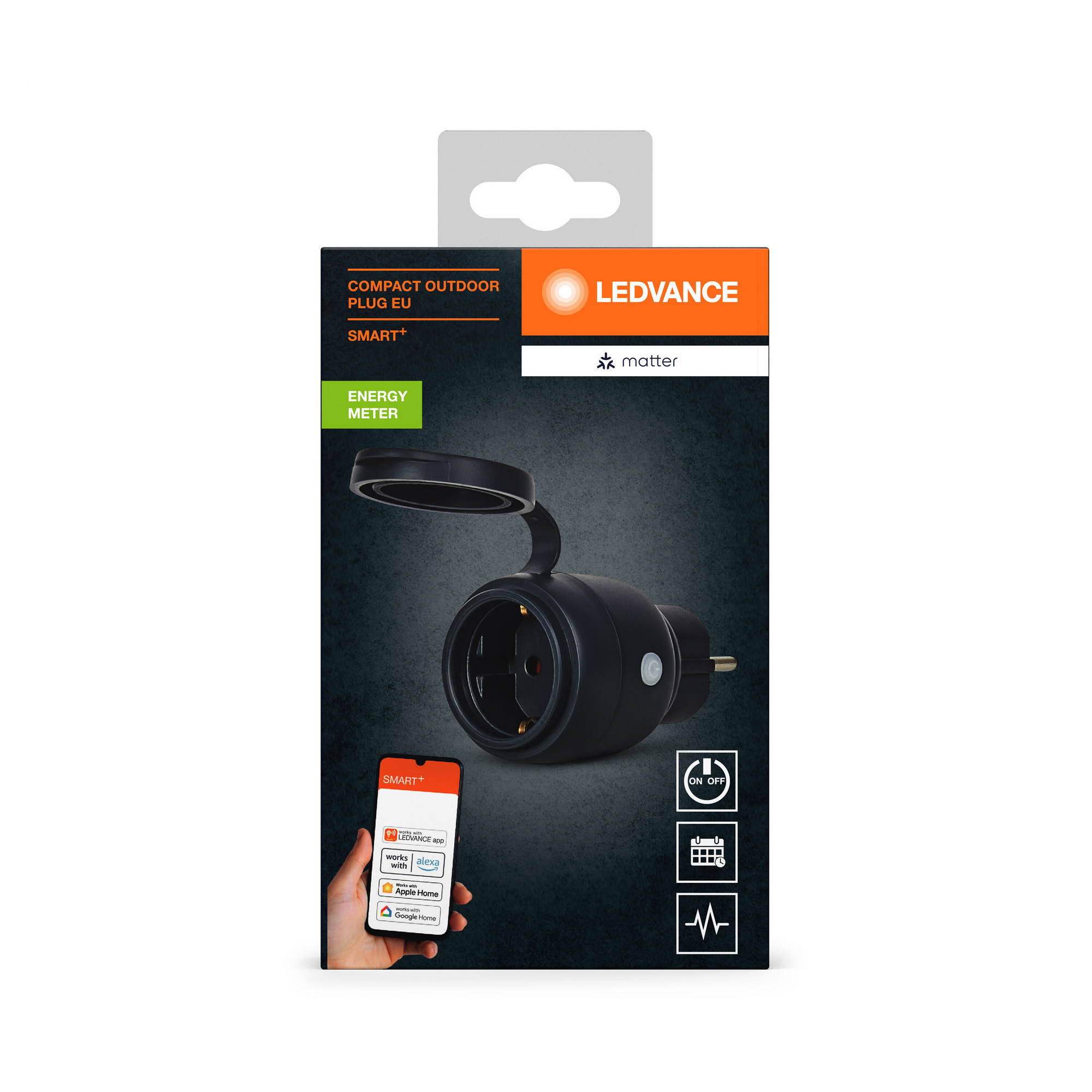 Outdoor-Steckdose 'Smart+ Matter Compact' schwarz