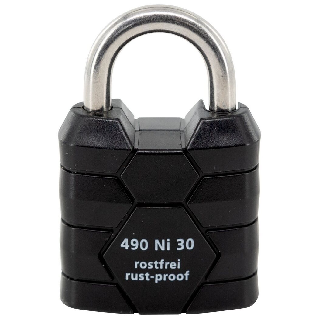 Zylinder-Vorhängeschloss '490 Ni 30 SB' schwarz 3,5 cm