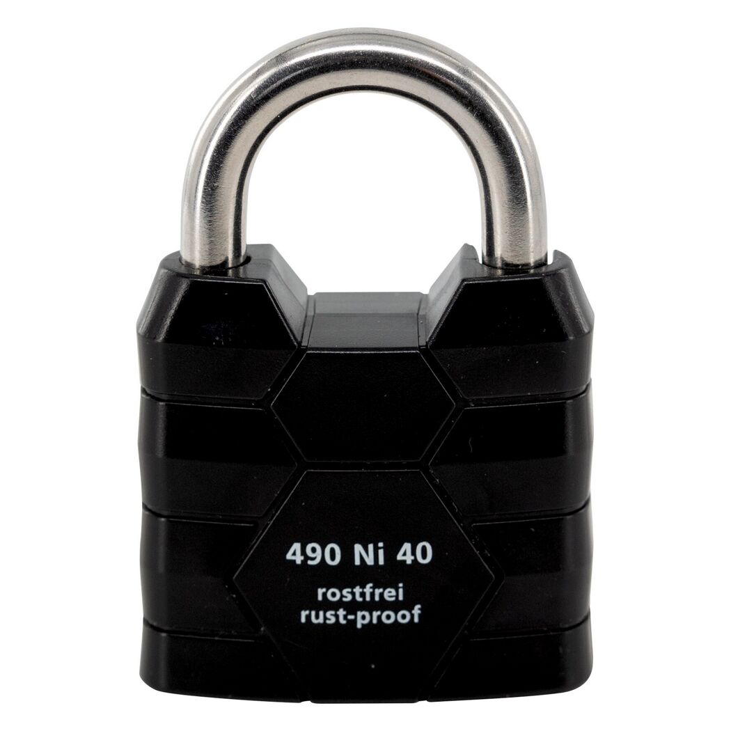Zylinder-Vorhängeschloss '490 Ni 40 SB' schwarz 4,4 cm