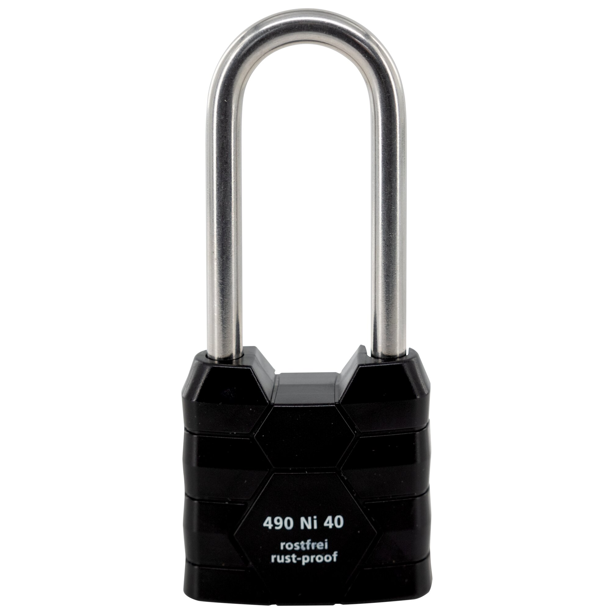 Zylinder-Vorhangschloss '490 Ni HB 40 65 SB' schwarz 4,4 cm