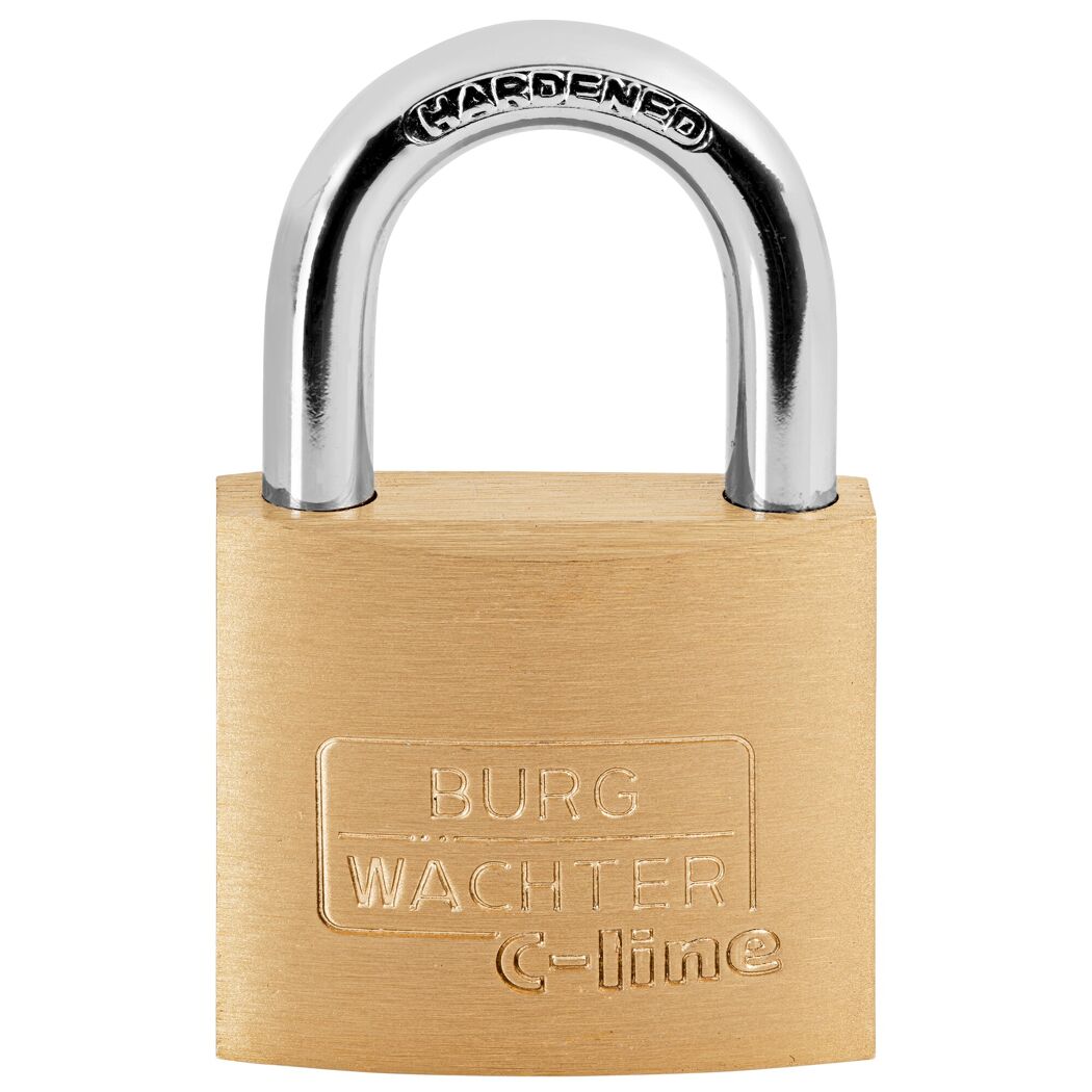 Zylinder-Vorhängeschloss 'C-Line 222 40 6 SB' messingfarben 4 cm