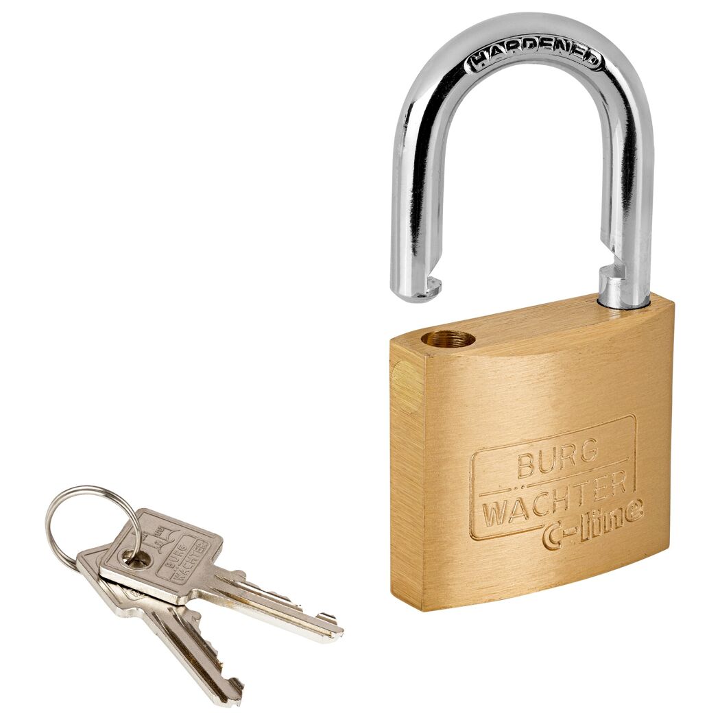 Zylinder-Vorhängeschloss 'C-Line 222 40 6 SB' messingfarben 4 cm