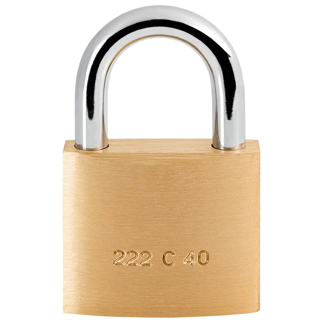 Zylinder-Vorhängeschloss 'C-Line 222 40 6 SB' messingfarben 4 cm