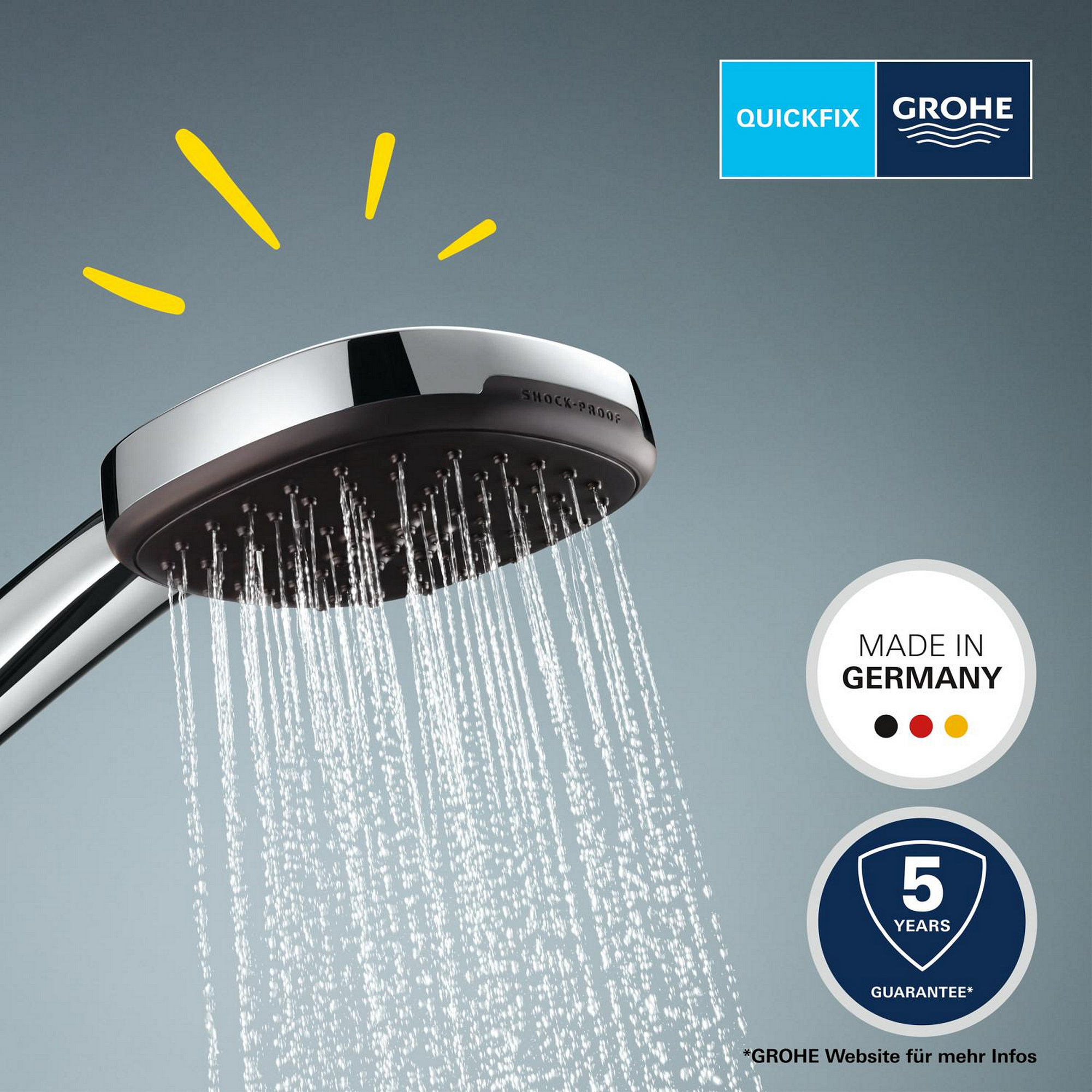Handbrause 'Vitalio Comfort 110' chrom/schwarz 2 Strahlarten