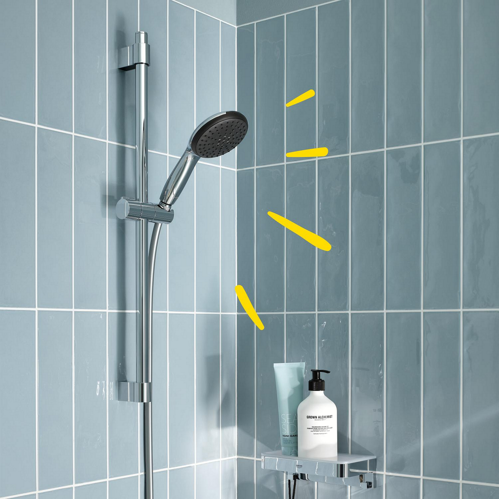 Brausestangenset 'Vitalio Start 110' chromfarben 2 Strahlarten, 60 cm
