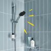 Brausestangenset 'Vitalio Comfort 110' chromfarben eckig 3 Strahlarten, 60 cm