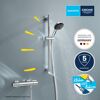 Thermostat-Brausegarnitur 'Precision Trend' chromfarben 3 Strahlarten, 60 cm