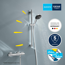 Thermostat-Brausegarnitur 'Precision Trend' chromfarben 3 Strahlarten, 60 cm