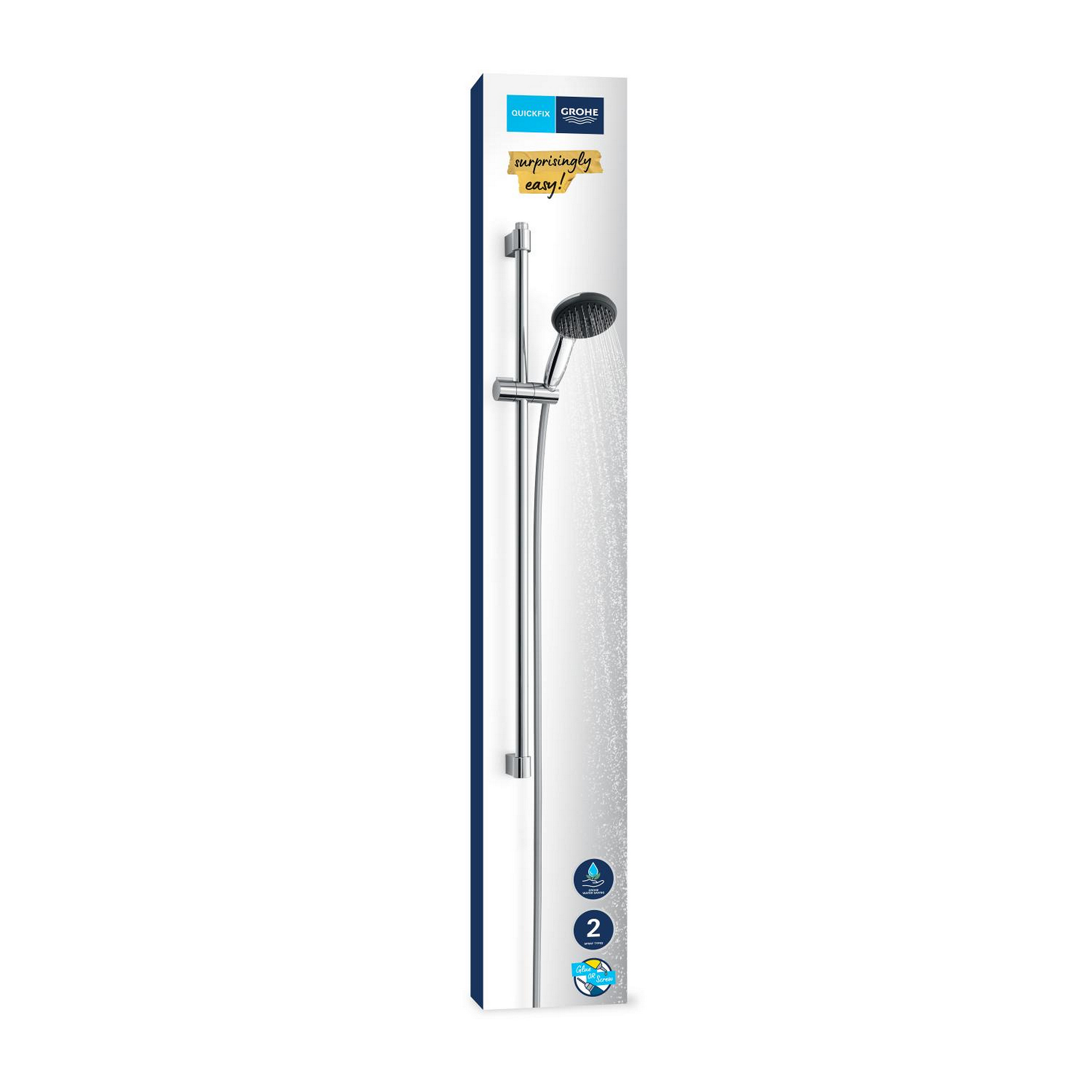 Brausestangenset 'Vitalio Start 110' chromfarben 2 Strahlarten, 90 cm