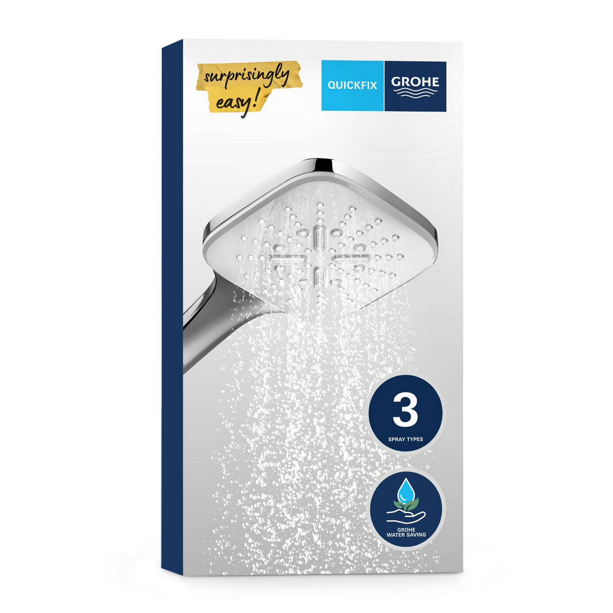 Handbrause 'Vitalio SmartActive 130 Cube' chromfarben 3 Strahlarten