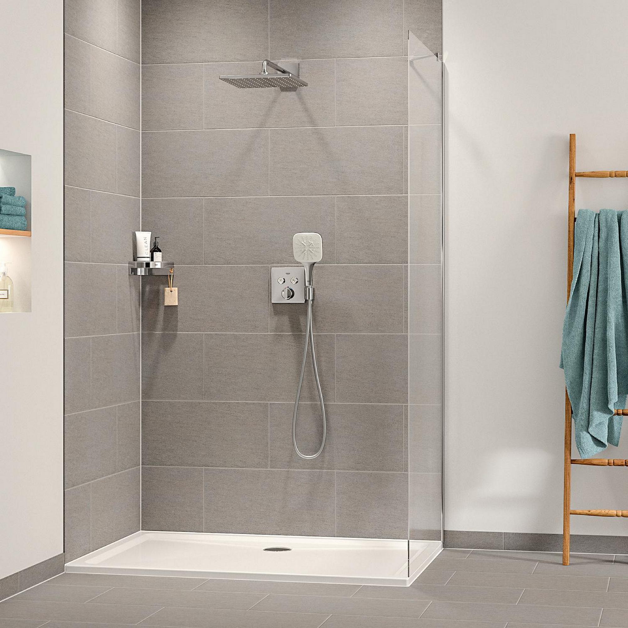 Handbrause 'Vitalio SmartActive 130 Cube' chromfarben 3 Strahlarten