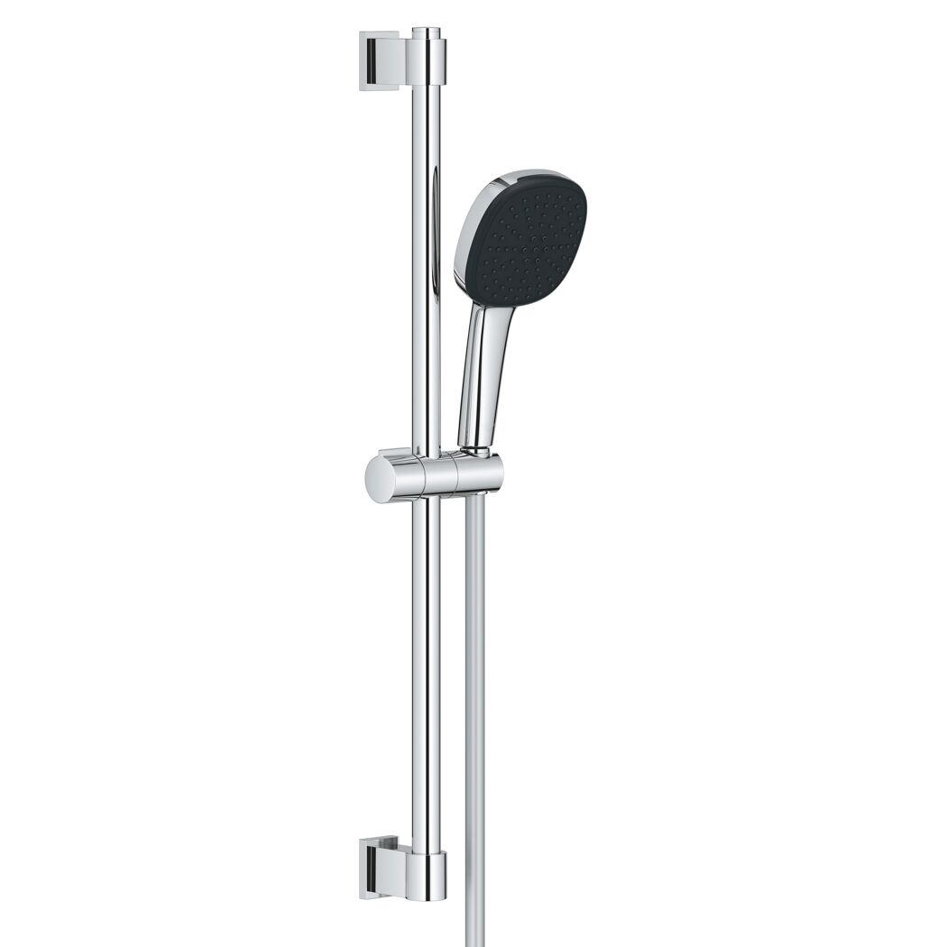 Brausestangenset 'Vitalio Comfort 110' chromfarben eckig 2 Strahlarten, 90 cm