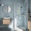 Brausestangenset 'Vitalio Comfort 110' chromfarben eckig 2 Strahlarten, 90 cm