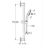 Brausestangenset 'Vitalio Comfort 110' chromfarben eckig 2 Strahlarten, 90 cm