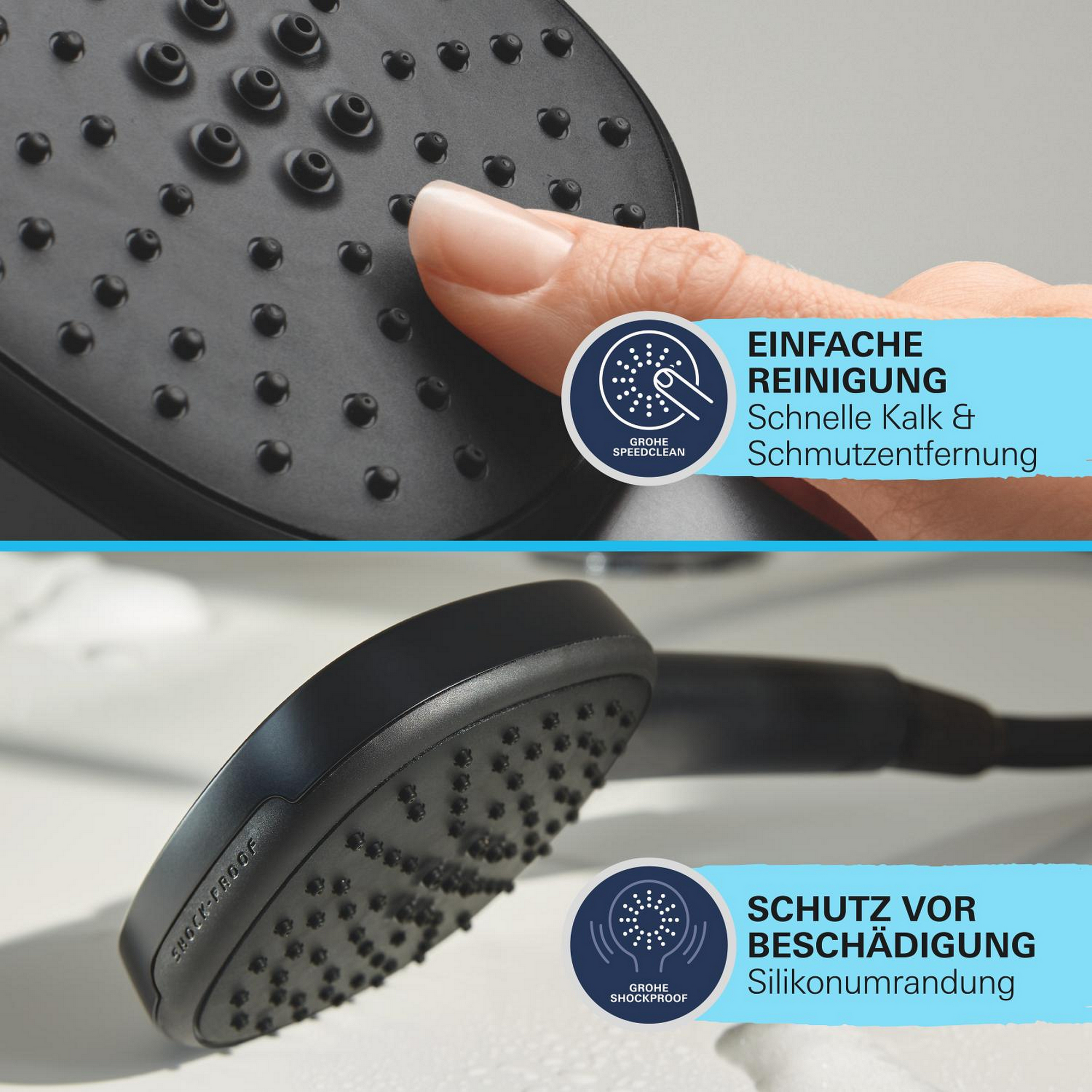 Handbrause 'Vitalio Comfort 110' matt schwarz 2 Strahlarten