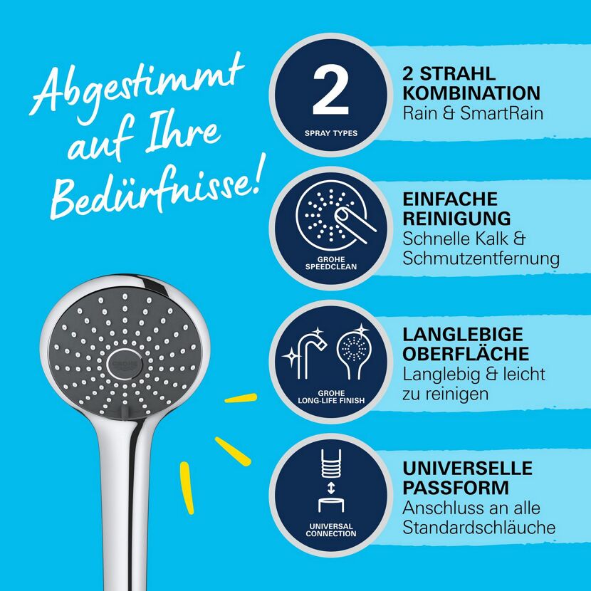 Handbrause 'Vitalio Joy 110 Duo' chromfarben 2 Strahlarten